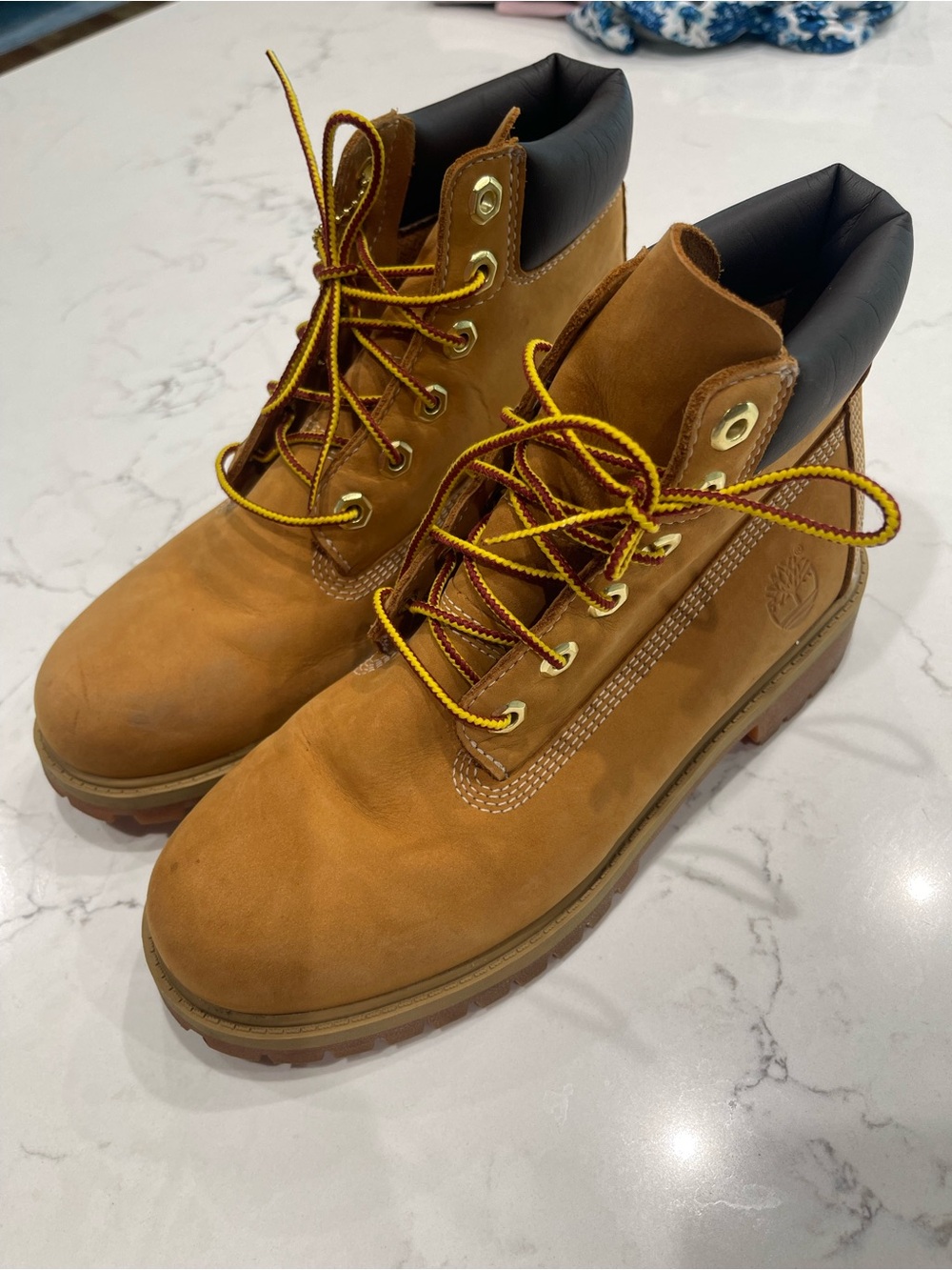 Timberland Wheat Brown Big Boy’s Lace-Up Work Boots